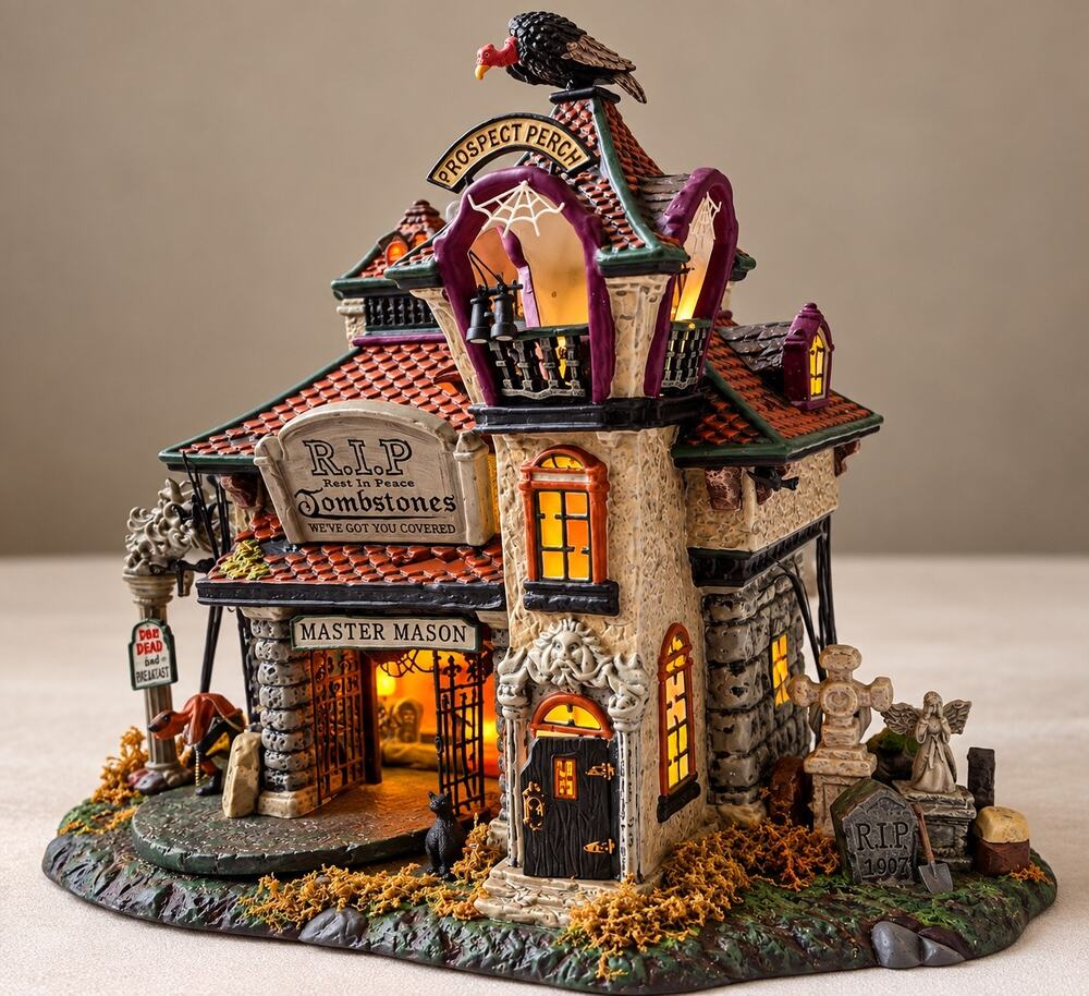 Retired Department 56 Snow Village Halloween animated and lighted building